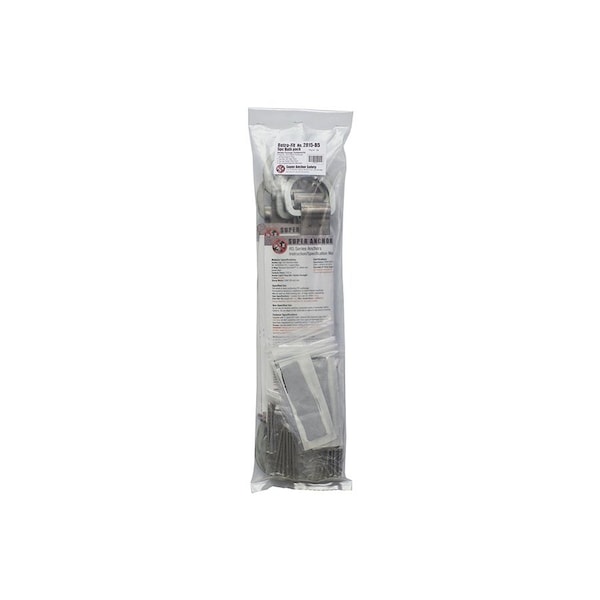 Super Anchor Safety RetroFit Bulk, 5PC BAG, 1 hole size, 20 gauge. 430 SST w/dacromet D-rings, includes nail pack + butyl 2815-B5 - main